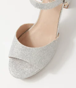 Women I LOVE BILLY Heels|Sandals-Bountys Silver Glitter Sandals