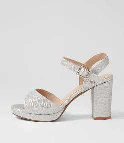 Women I LOVE BILLY Heels|Sandals-Bountys Silver Glitter Sandals