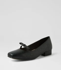 Women I LOVE BILLY Heels|Flats-Bowtala Black Rose Emboss Heels