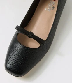 Women I LOVE BILLY Heels|Flats-Bowtala Black Rose Emboss Heels