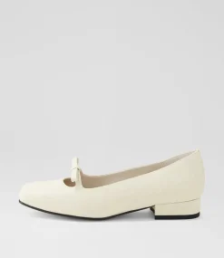 Women I LOVE BILLY Flats-Bowtala Putty Rose Emboss Heels