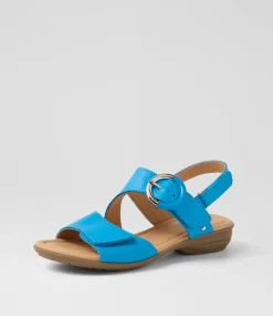 Women SUPERSOFT Comfort|Flats-Braeve Turquoise Leather Sandals
