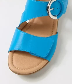 Women SUPERSOFT Comfort|Flats-Braeve Turquoise Leather Sandals