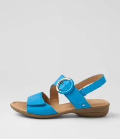 Women SUPERSOFT Comfort|Flats-Braeve Turquoise Leather Sandals