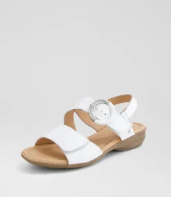 Women SUPERSOFT Sandals|Flats-Braeve White Leather Sandals