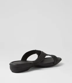 Women SUPERSOFT Comfort|Flats-Braxtan Black Jewels Sandals
