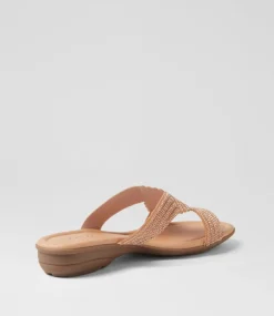 Women SUPERSOFT Comfort|Flats-Braxtan Rose Gold Jewels Sandals