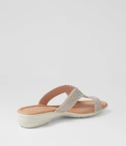 Women SUPERSOFT Comfort|Flats-Braxtan Silver White Leather Sandals
