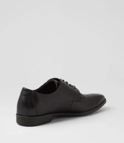 COLORADO Dress Shoes-Bray Black Leather Lace Up Flats