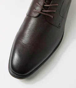 COLORADO Dress Shoes-Bray Brown Leather Lace Up Flats