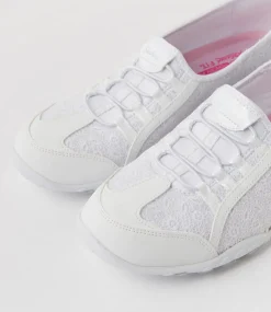 Women SKECHERS Sneakers-Breathe White Mesh Sneakers