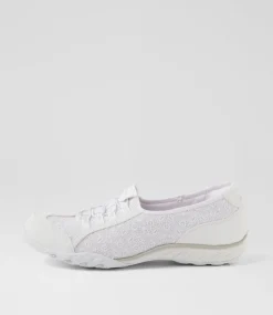 Women SKECHERS Sneakers-Breathe White Mesh Sneakers