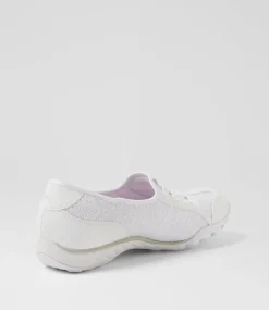 Women SKECHERS Sneakers-Breathe White Mesh Sneakers