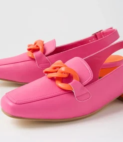 Women I LOVE BILLY Loafers|Heels-Brentel Fuchsia Orange Heels