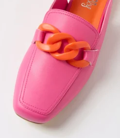 Women I LOVE BILLY Loafers|Heels-Brentel Fuchsia Orange Heels