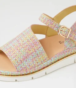 Women I LOVE BILLY Flats|Sandals-Brince Pastel Hatch Sandals