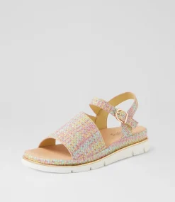 Women I LOVE BILLY Flats|Sandals-Brince Pastel Hatch Sandals