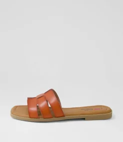 Women I LOVE BILLY Wedges|Flats-Bronda Tan Slides