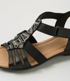 Women SUPERSOFT Comfort|Flats-Brownyn Black Multi Sandals