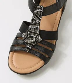 Women SUPERSOFT Comfort|Flats-Brownyn Black Multi Sandals