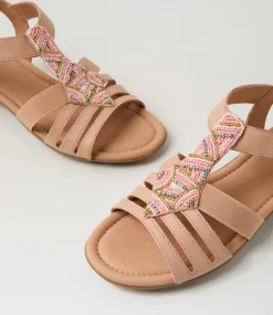 Women SUPERSOFT Comfort|Flats-Brownyn Dark Nude Leather Sandals
