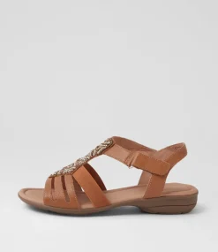 Women SUPERSOFT Comfort|Flats-Brownyn Dark Tan Leather Sandals