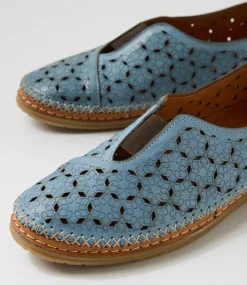 Women DIANA FERRARI Flats-Bubly Denim Tan Leather Flat Shoes
