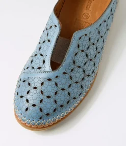 Women DIANA FERRARI Flats-Bubly Denim Tan Leather Flat Shoes