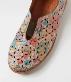 Women DIANA FERRARI Flats-Bubly Pastel Print Leather Flat Shoes