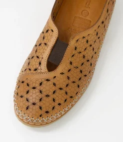 Women DIANA FERRARI Flats-Bubly Tan Leather Flat Shoes