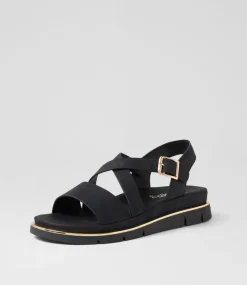 Women I LOVE BILLY Flats|Sandals-Buggin Black Sandals