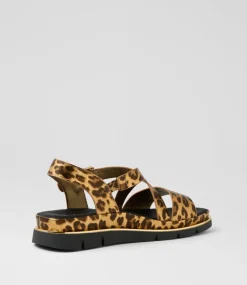 Women I LOVE BILLY Flats|Sandals-Buggin Gold Leopard Sandals