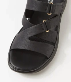 Women I LOVE BILLY Flats|Sandals-Buller Black Sandals