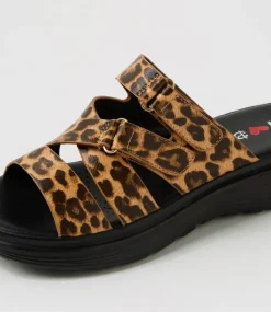 Women I LOVE BILLY Flats|Sandals-Buller Leopard Sandals