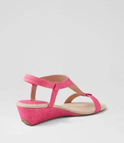 Women I LOVE BILLY Wedges|Heels-Bunro Pink Denim Sandals