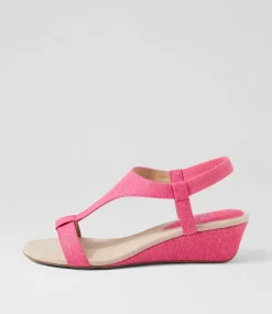 Women I LOVE BILLY Wedges|Heels-Bunro Pink Denim Sandals