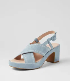 Women DIANA FERRARI Heels|Sandals-Bynndi Denim Suede Sandals