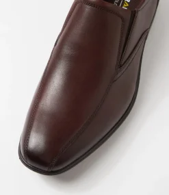 COLORADO Dress Shoes-C Pete Chestnut Leather Loafers