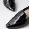 Women SUPERSOFT Flats|Comfort-Cadences Black Patent Leather Loafers