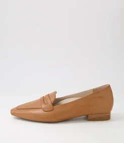 Women SUPERSOFT Flats|Comfort-Cadences Dark Tan Leather Loafers