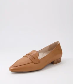 Women SUPERSOFT Flats|Comfort-Cadences Dark Tan Leather Loafers