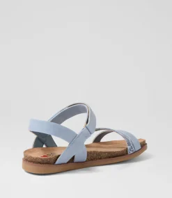 Women I LOVE BILLY Flats|Sandals-Calara Denim Leopard Sandals