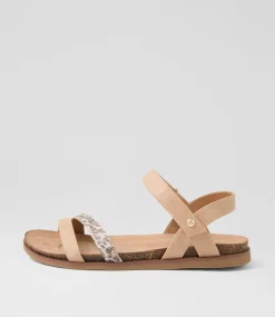 Women I LOVE BILLY Flats|Sandals-Calara Sand Leopard Sandals