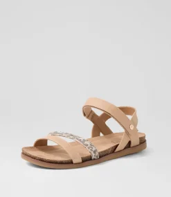 Women I LOVE BILLY Flats|Sandals-Calara Sand Leopard Sandals