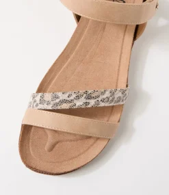 Women I LOVE BILLY Flats|Sandals-Calara Sand Leopard Sandals