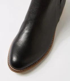 Women TOP END Boots-Cangos Black Natural Leather Ankle Boots