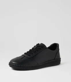 Women SUPERSOFT Comfort|Sneakers-Caras Black Leather Sneakers