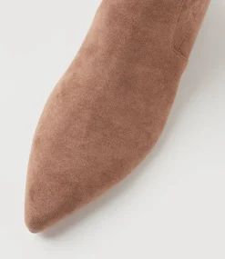 Women DIANA FERRARI Boots-Cared Light Choc Stretch Microsuede Ankle Boots