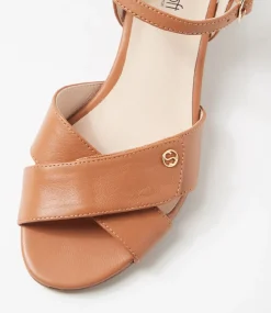 Women SUPERSOFT Comfort|Heels-Carili Dark Tan Leopard Leather Sandals