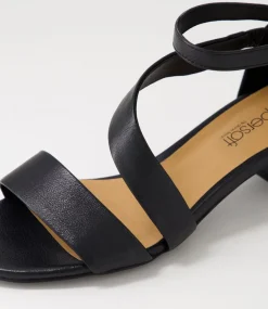 Women SUPERSOFT Comfort|Heels-Caring Black Leather Sandals